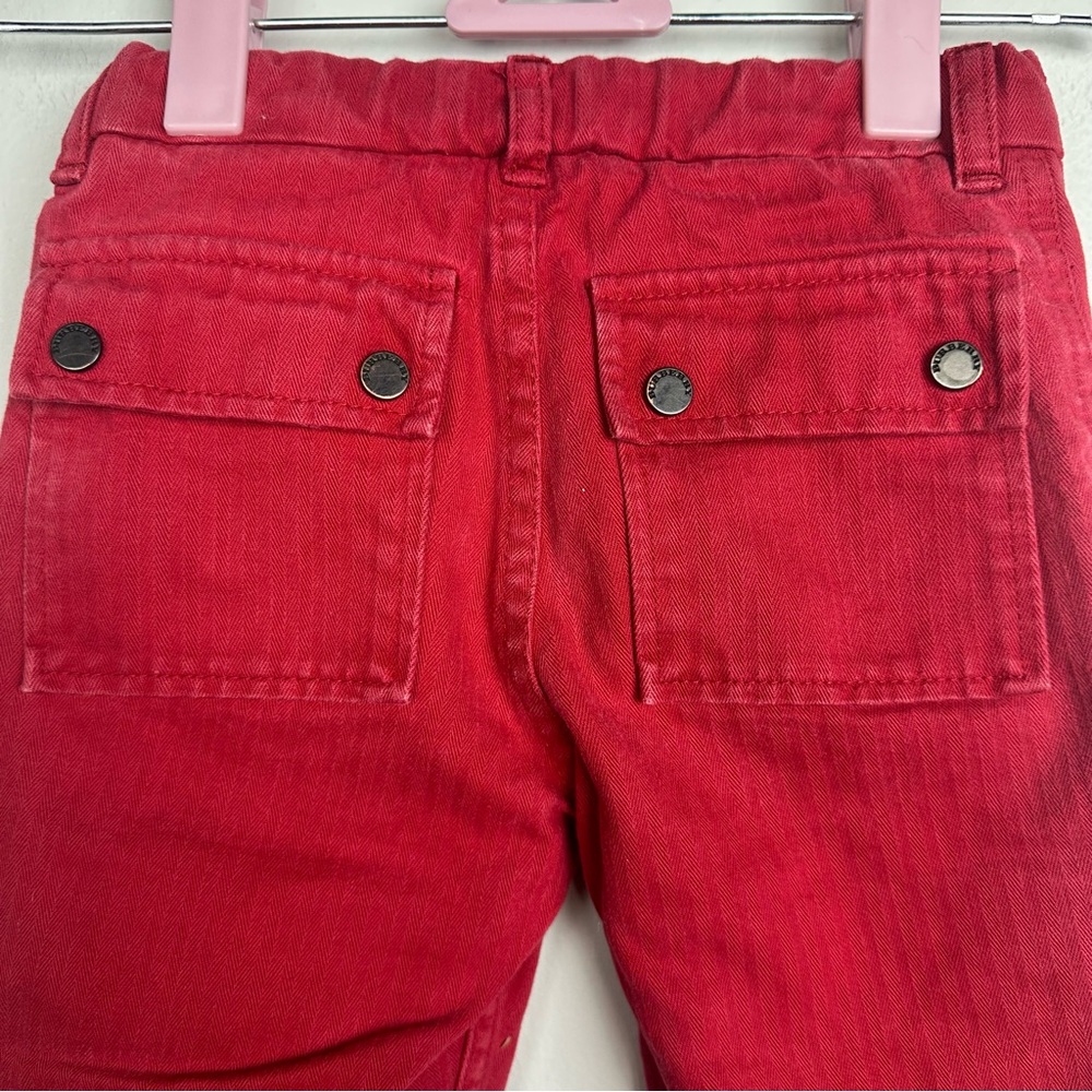 Burberry Red Textured Wide Leg Zipper Pants Size 4 - Picture 8 of 10